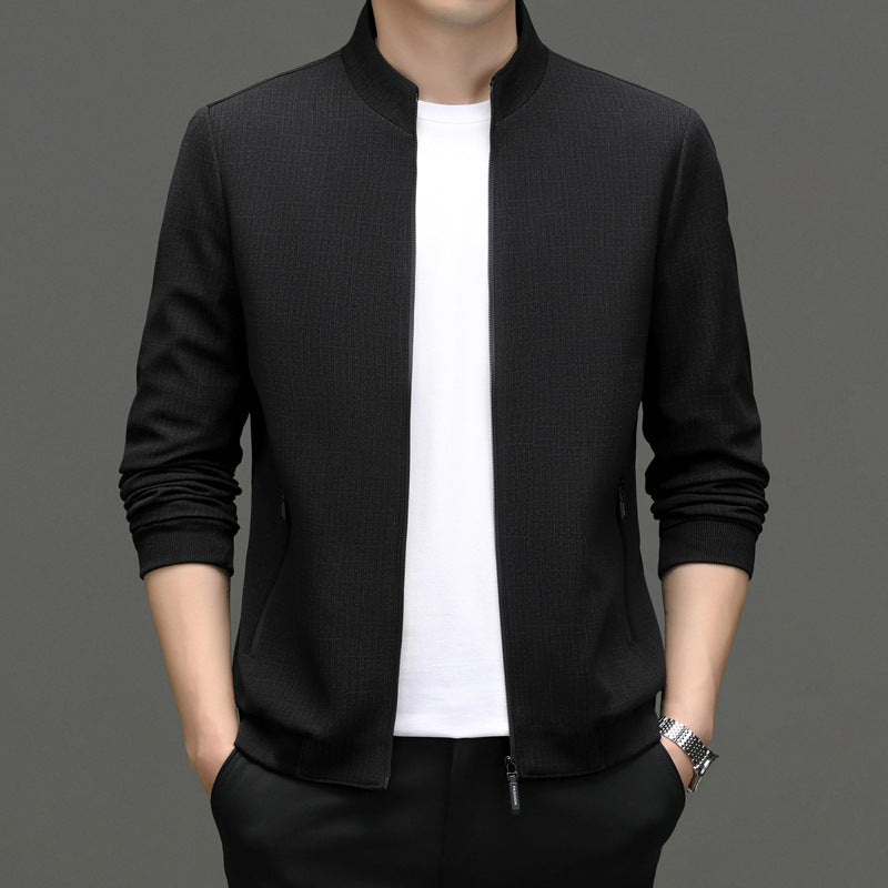 Herren elegante Freizeitjacke mit modernem Stehkragen Drune