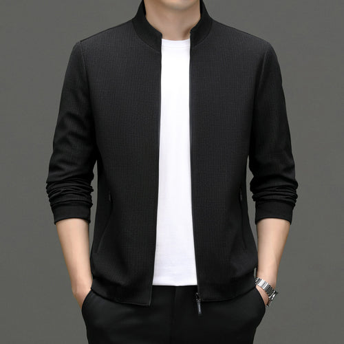 Herren elegante Freizeitjacke mit modernem Stehkragen Drune