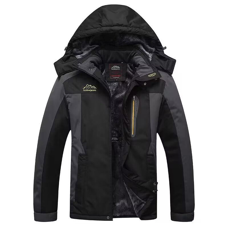 Herren Technische Winter-Outdoorjacke mit Fleece-Innenfutter und Kapuze Drune