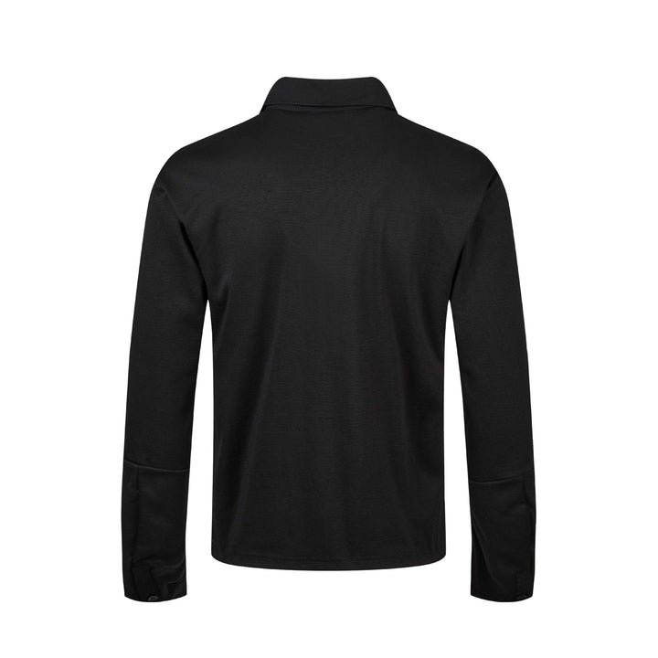 Damen Poloshirt-Langarmshirt mit Hemdkragen, Schriftprint und Strass-Applikation Drune