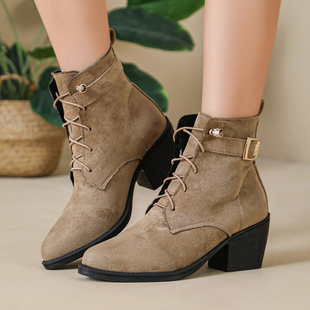 Damen Chic Schnür-Stiefeletten Drune