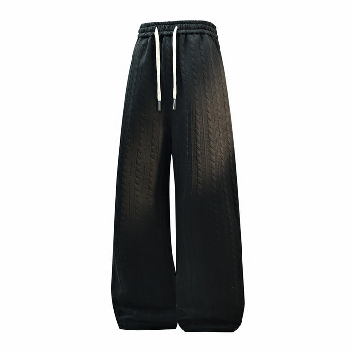 Damen Weite Strick-Loungehose mit Zopfmuster, Kordelbund & Relaxed-Silhouette Drune