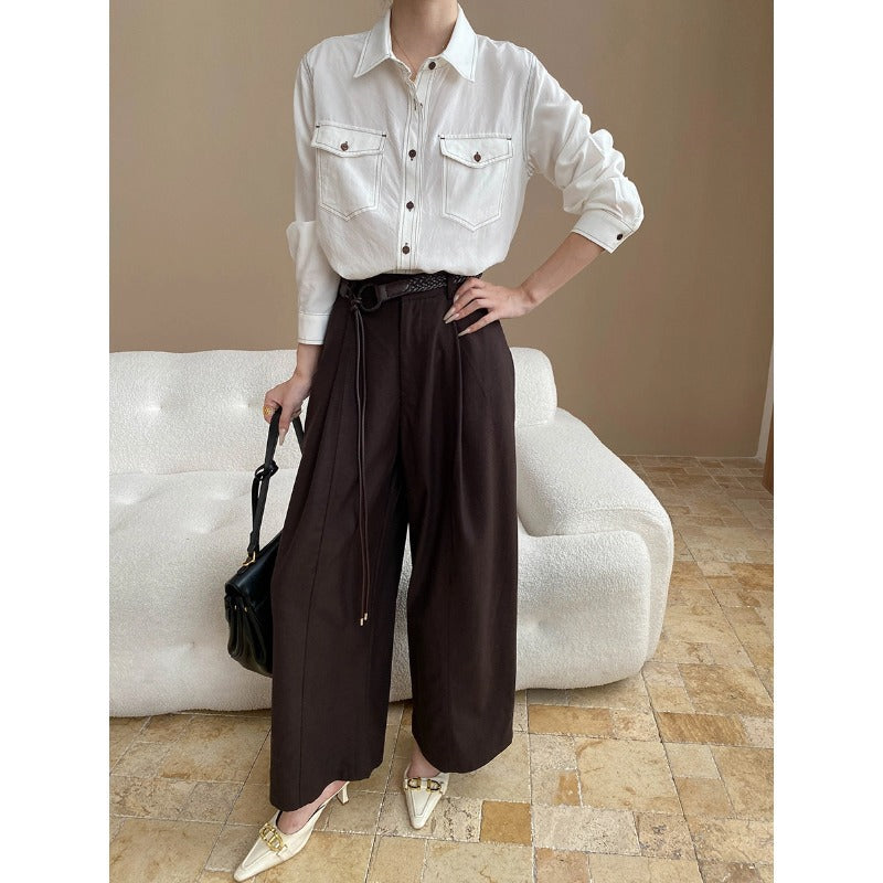 Damen lässige Overshirtbluse mit praktischen Brusttaschen und modernem Schnitt Drune