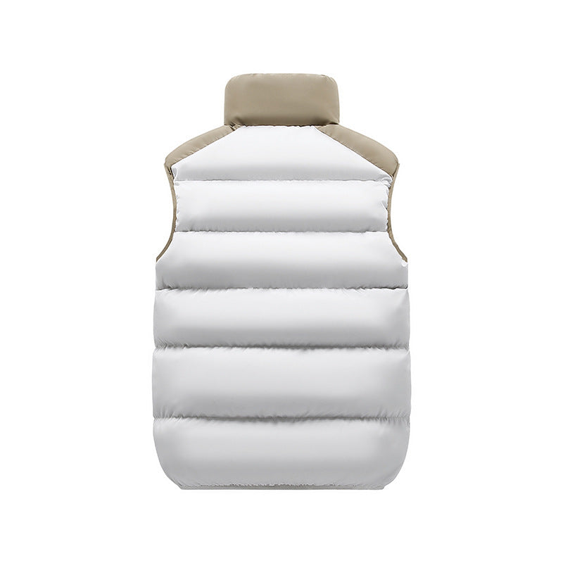 Herren Thermo-Steppweste mit hohem Stehkragen, Farbblock‑Design & Reißverschlusstaschen Drune