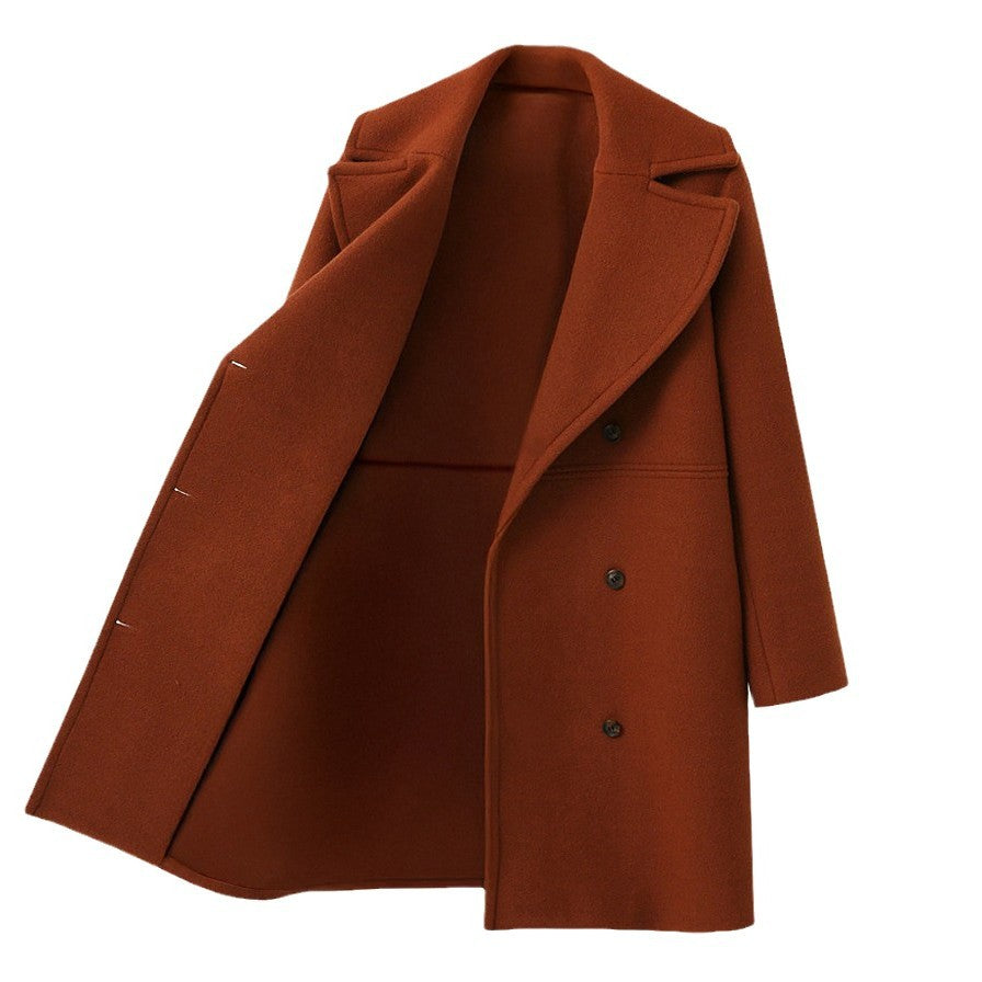 Damen Eleganter Doppelt-knopf Mantel mit modernem Revers Drune