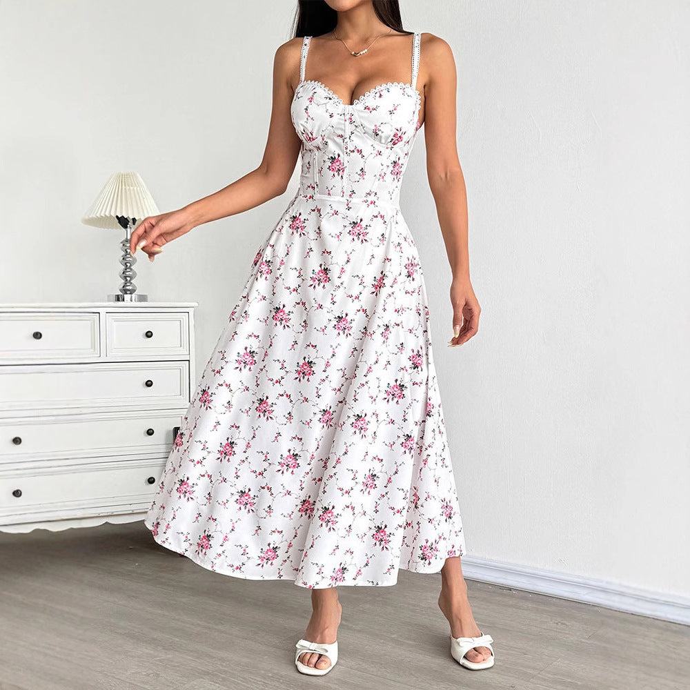 Damen Sommerkleid mit floralem Muster Drune