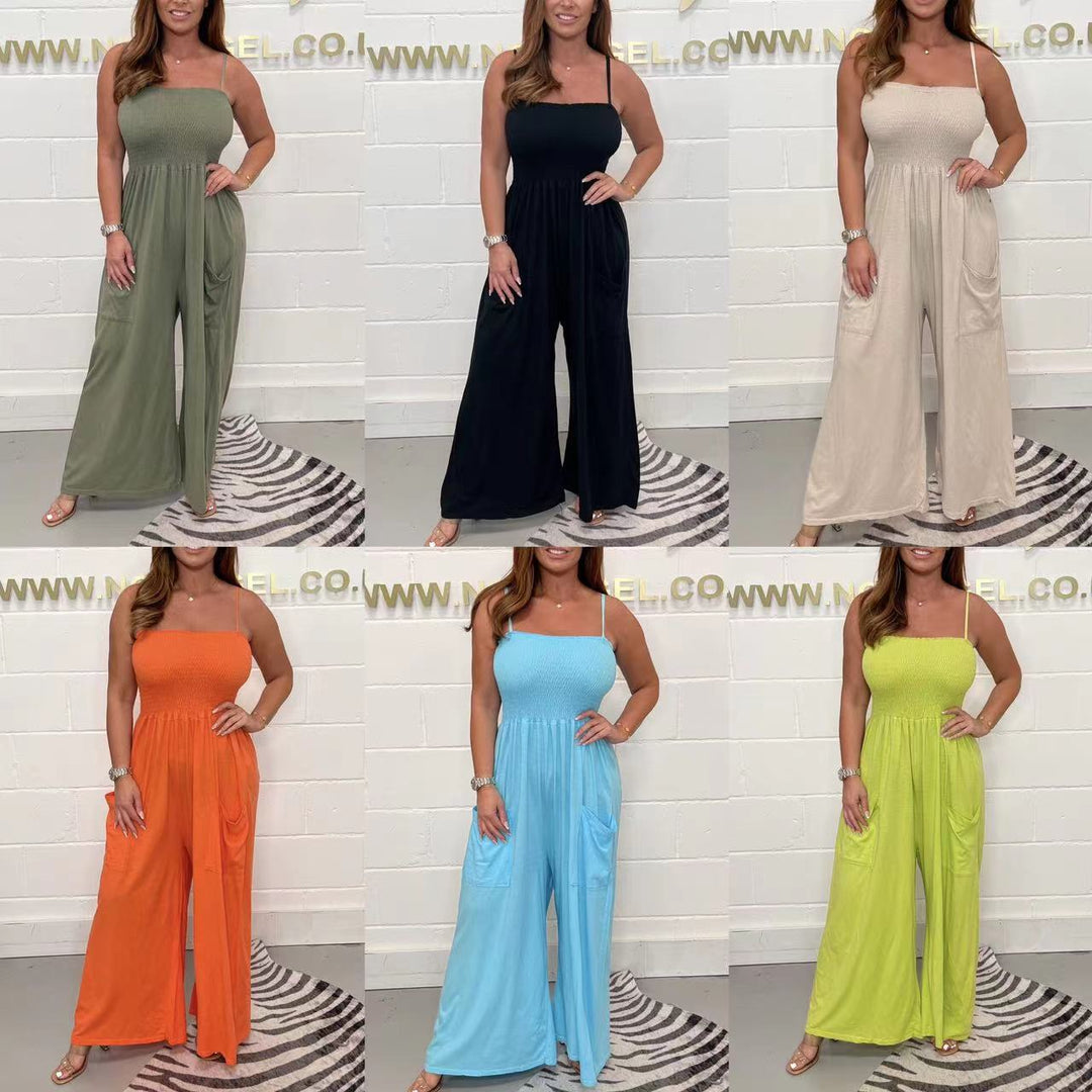 Damen Jumpsuit mit schickem Raffungen und praktischen Taschen Drune