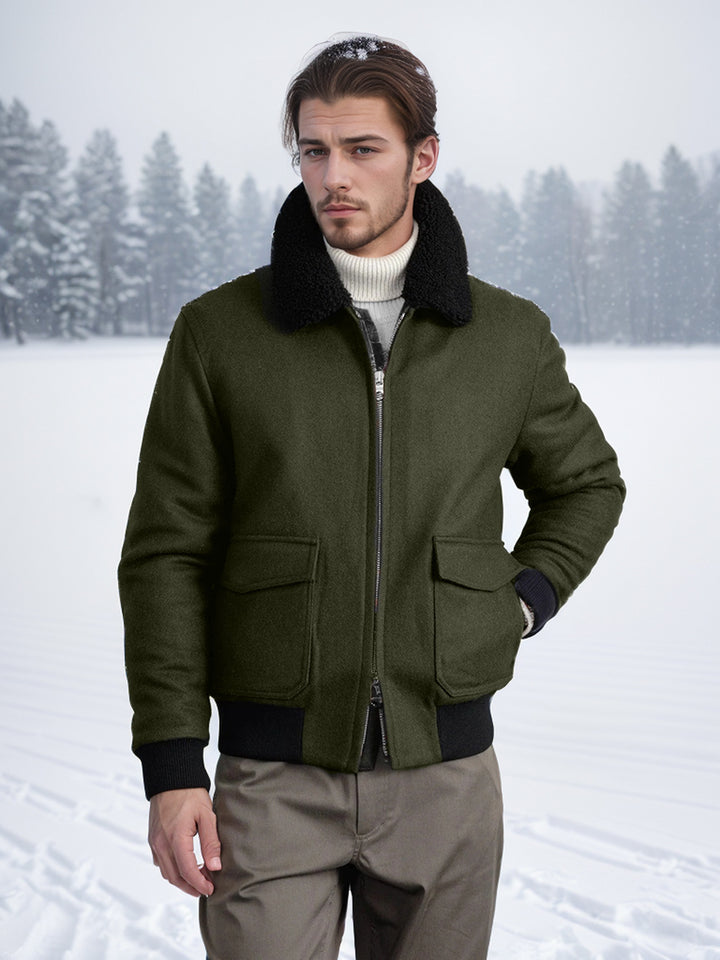 Herren warme Fleecejacke mit Stehkragen und praktischen Taschen Drune