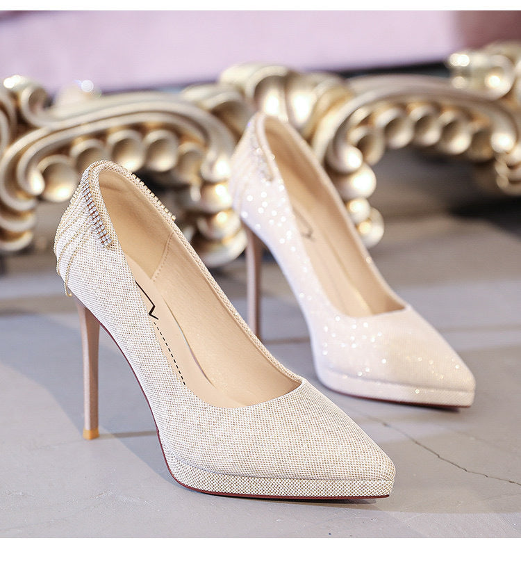 Damen High-Heel Pumps mit funkelnden Strassdetails und elegantem Design Drune