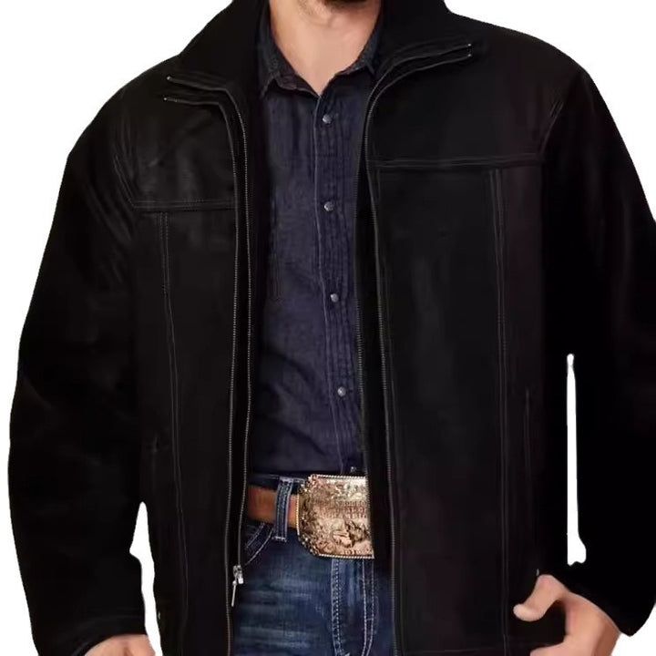 Herren hochwertige Lederjacke mit modernen Details und praktischen Taschen Drune
