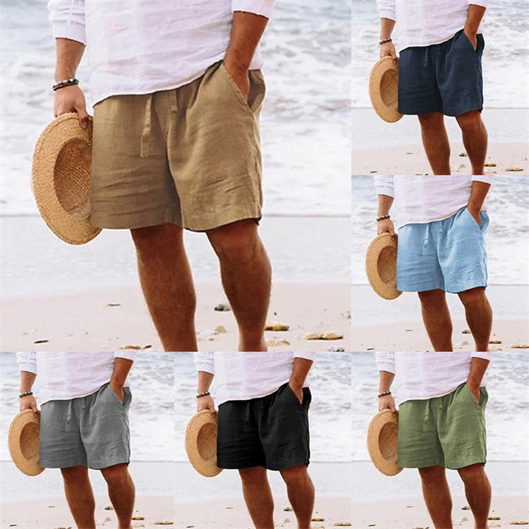 Herren luftige Leinen-Shorts mit elastischem Bund und praktischen Seitentaschen Drune