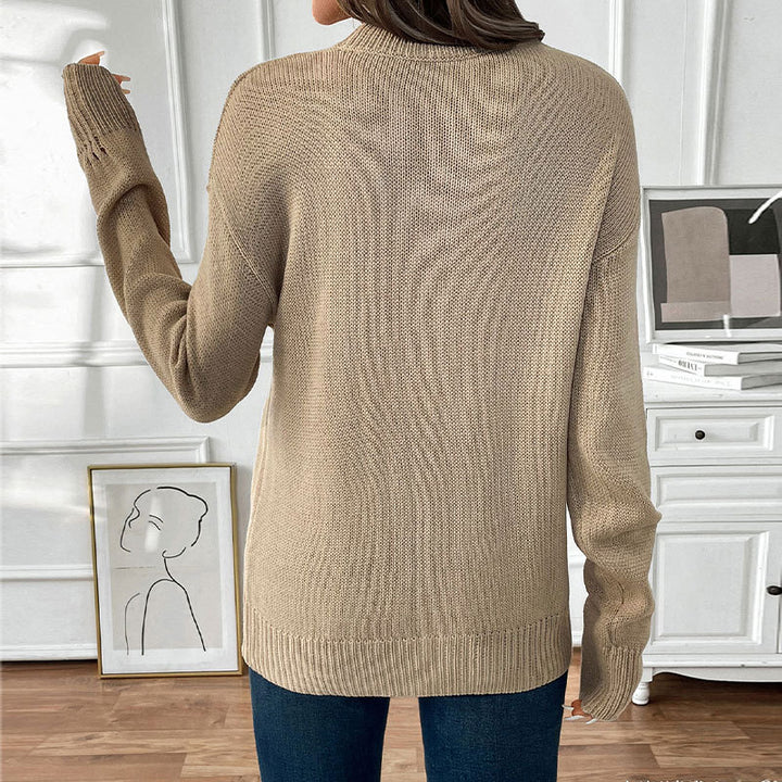 Damen Strickpullover mit Kirschen-Intarsie, Rundhalsausschnitt und legerem Oversize-Schnitt Drune