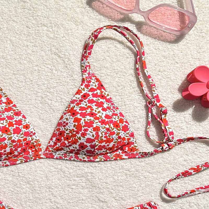 Damen Triangel-Bikini mit verspieltem Blumendesign Drune