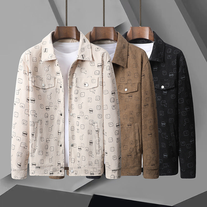 Herren Modische Utility-Jacke mit aufgesetzten Taschen Drune