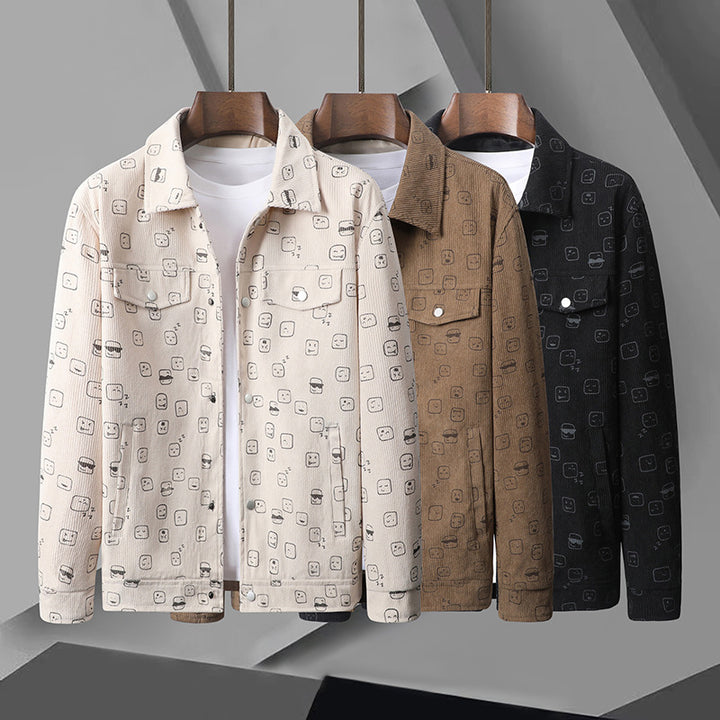 Herren Modische Utility-Jacke mit aufgesetzten Taschen Drune
