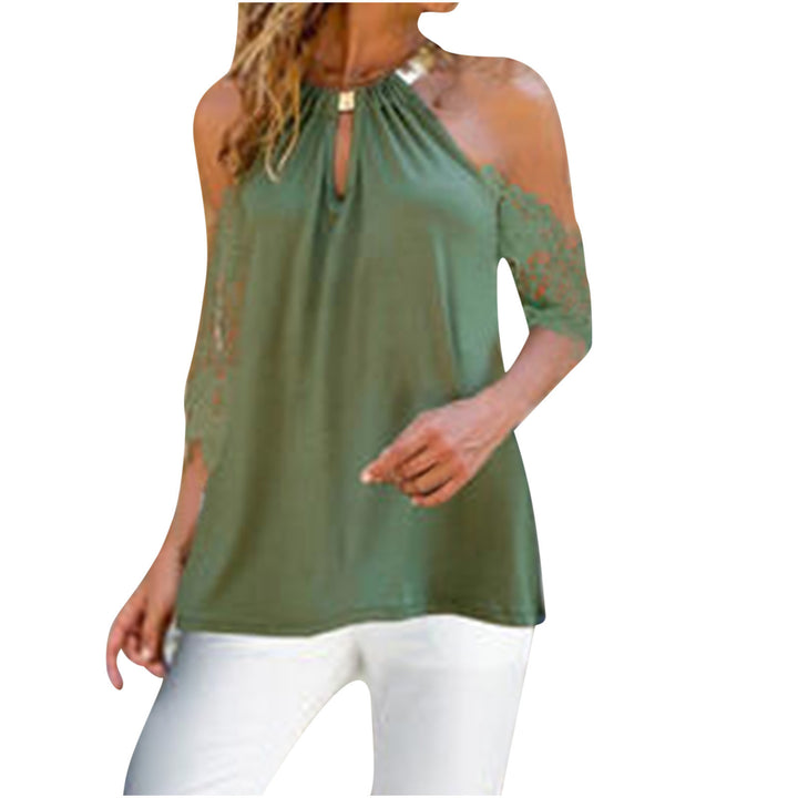 Damen Bluse mit raffinierten Cut-Outs und eleganter Spitzenverzierung Drune