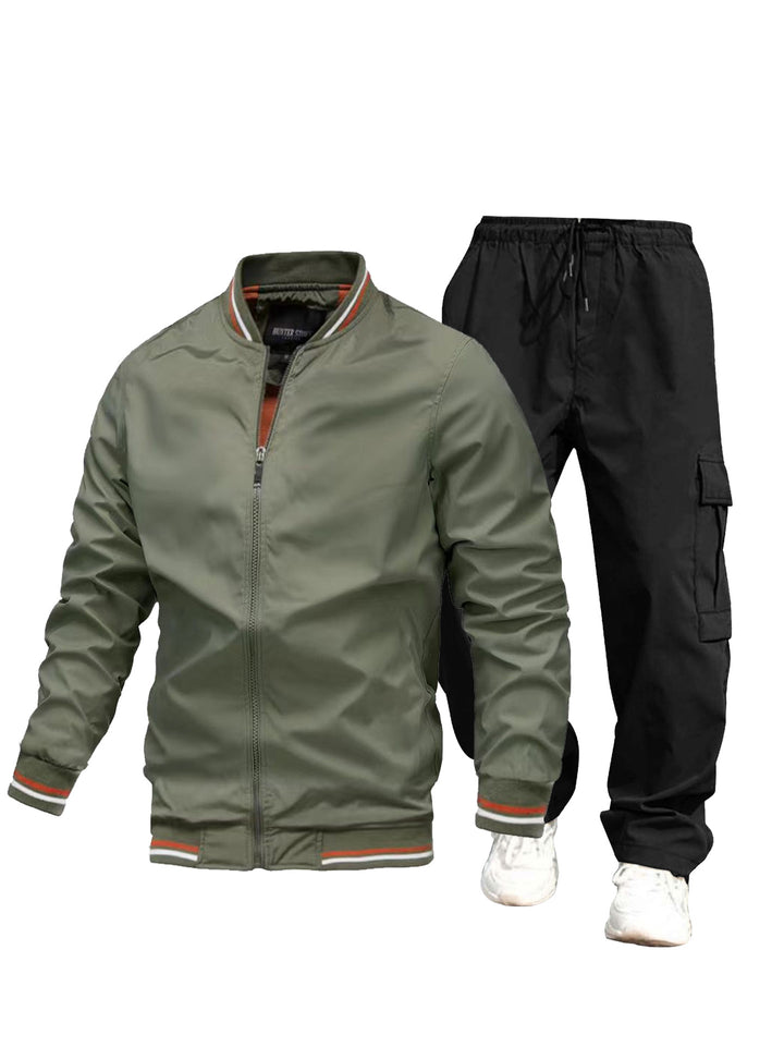 Herren Sportliche Jacke und Cargo-Hose Set Drune