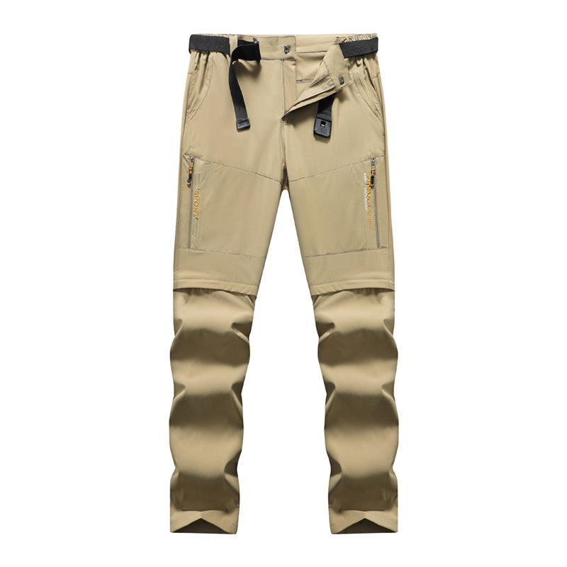 Herren Outdoor-Hose mit vorgeformten Knien, Reißverschlusstaschen und integriertem Gürtel Drune