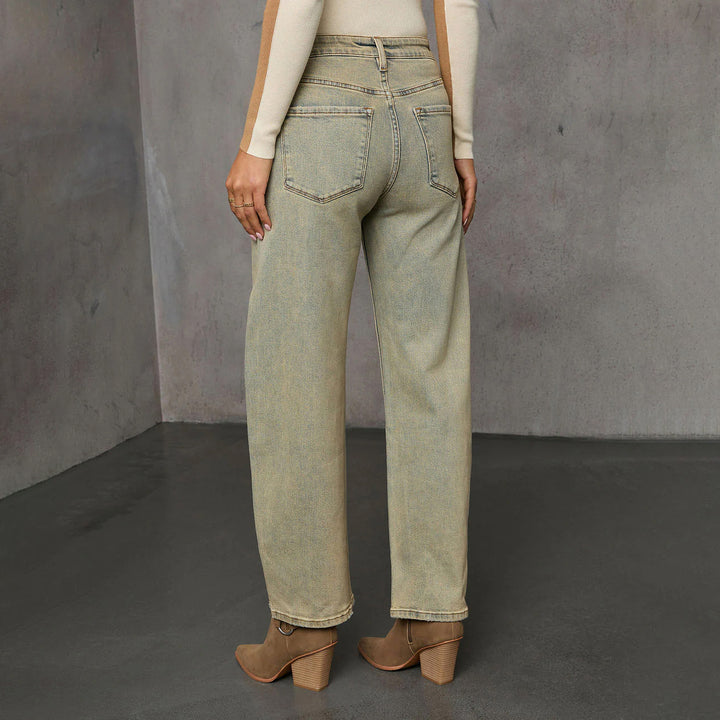 Damen High-Waist Culotte-Jeans mit sichtbarer Vordernaht Drune