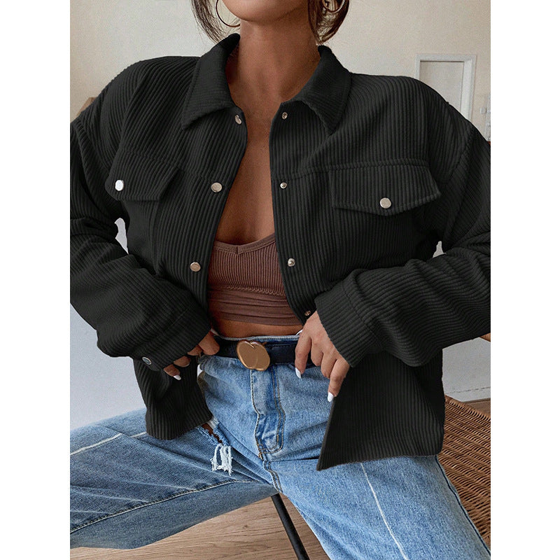 Damen lässige Cordjacke im Oversized-Stil Drune