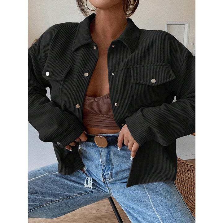 Damen lässige Cordjacke im Oversized-Stil Drune