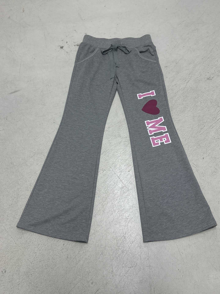 Damen nan weiche Flared-Jogginghose mit Kordelzug, Eingrifftaschen und auffälligem Love-Print Drune