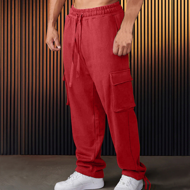 Herren entspannte Cargo-Hose mit praktischem Taschen-Design und elastischem Bund Drune
