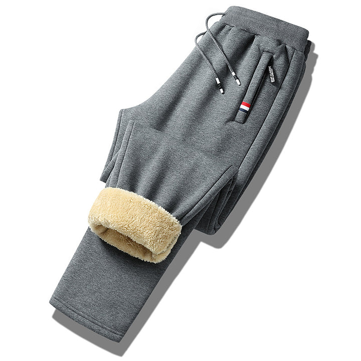 Herren Fleecegefütterte Jogginghose mit Teddyinnenfutter, Kordelzug und schmaler Bündchenpassform Drune
