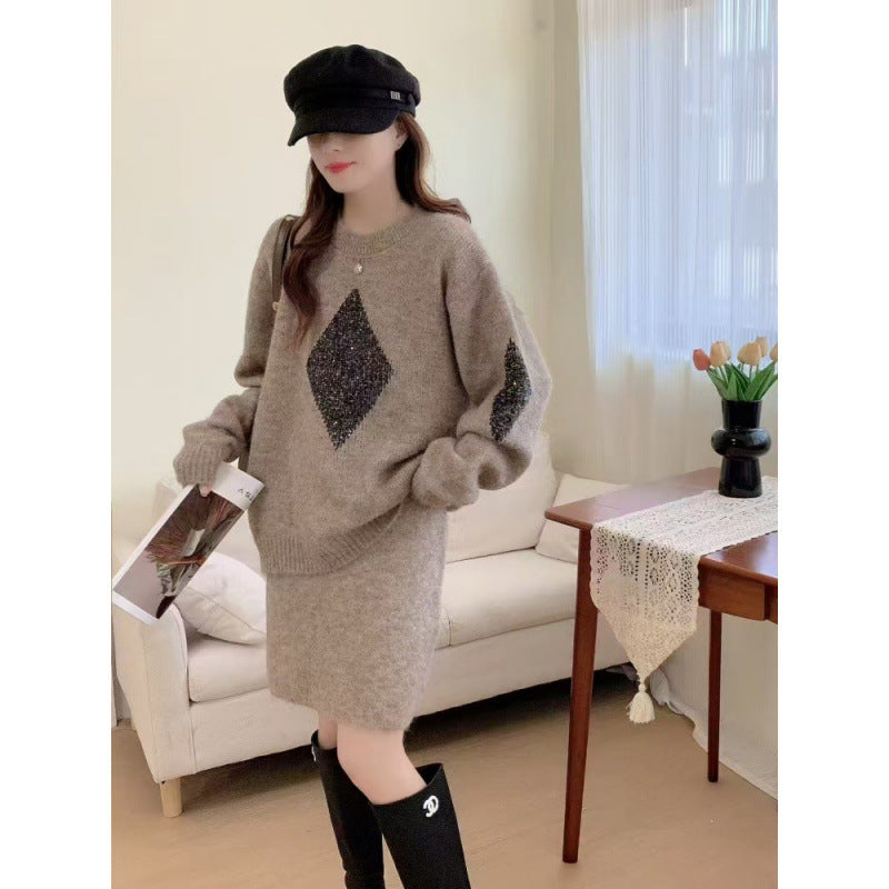Damen Strickpullover mit elegantem Diamantmotiv und gemütlichem Schnitt Drune