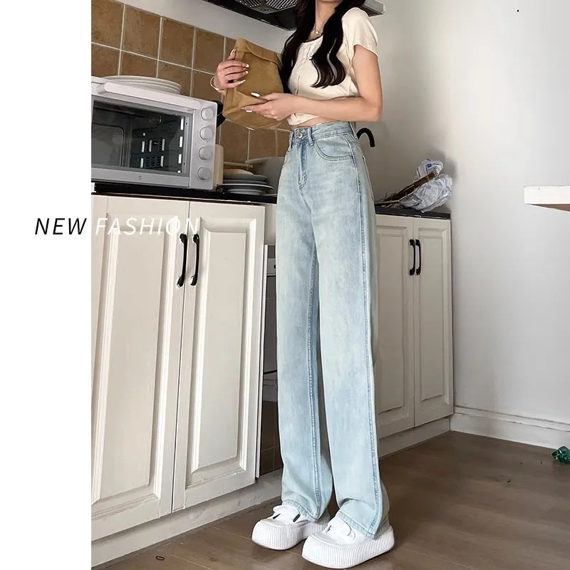 Damen Weite High-Waist Jeans mit bequemer Passform Drune