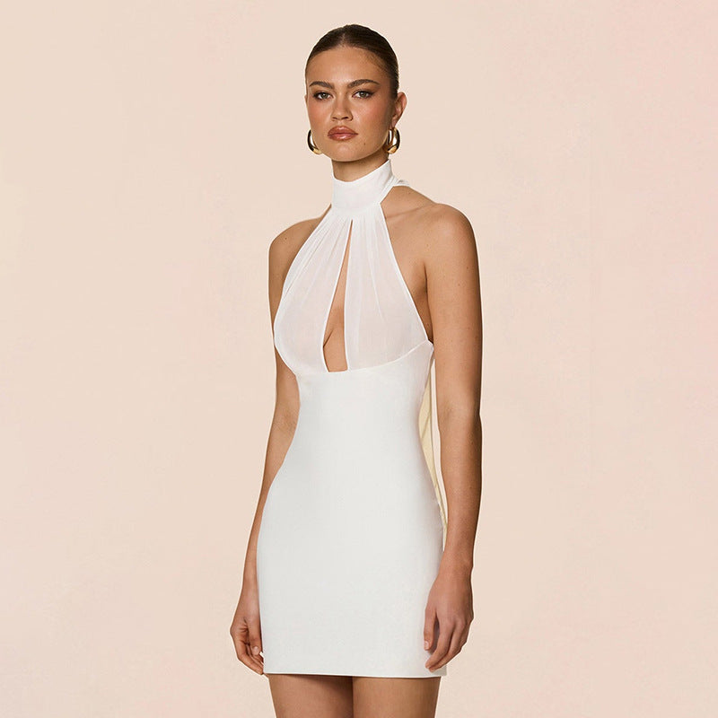 Damen Schickes Minikleid mit hochgeschlossenem Kragen und eleganten Cut-Outs Drune
