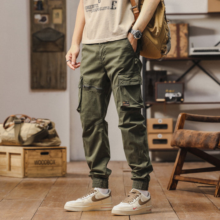 Herren Carpenter-Style Cargohose mit Zip-Knöchel, verstärkten Kniepaneelen und multifunktionalen Taschen Drune