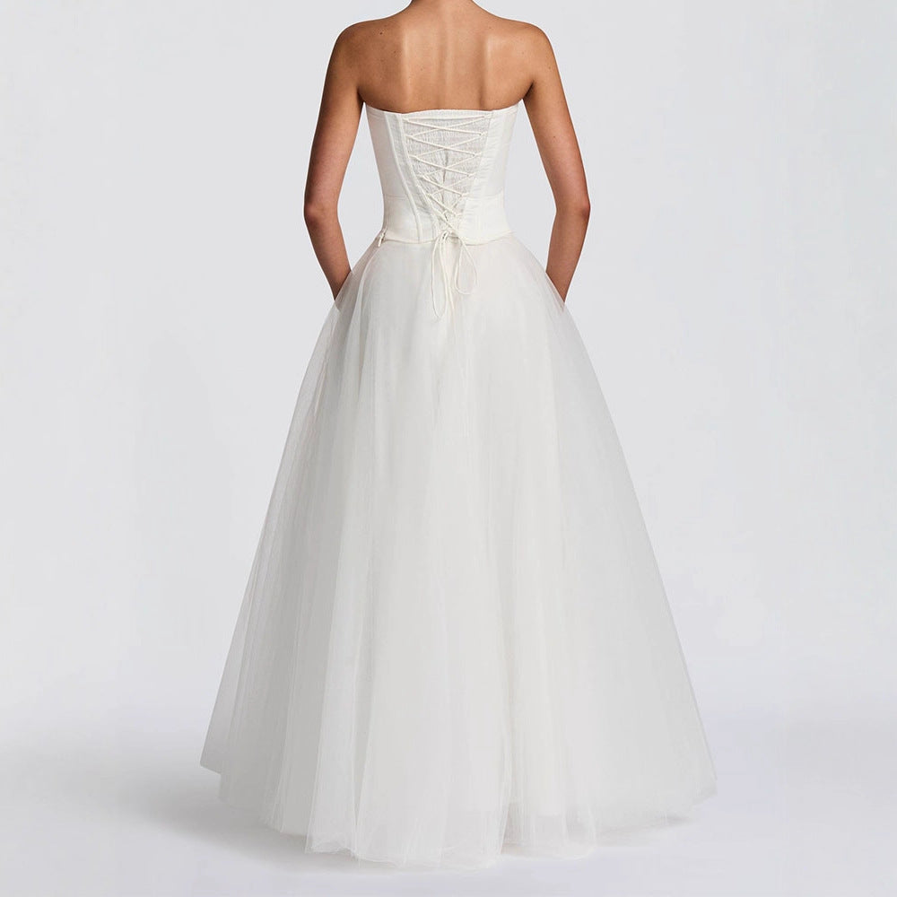 Damen Sorgfältig gestaltetes Hochzeitskleid Drune