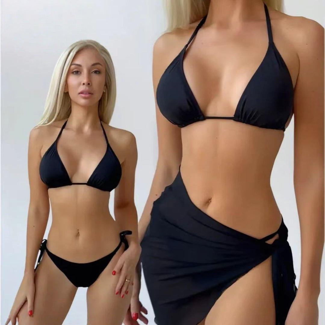 Damen Triangel-Bikini mit elegantem Wickelrock Drune