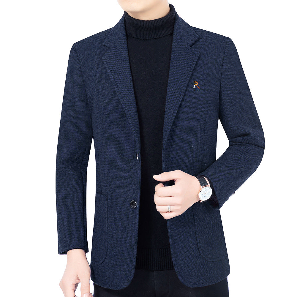 Herren Modernes Slim-Fit Sakko im Mikrostruktur-GewDrunee mit leichtem Halbfutter Drune