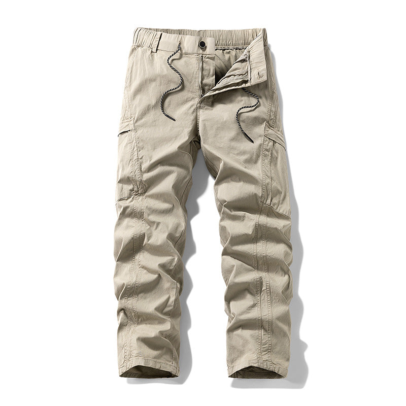 Herren Stretch-Utility-Cargohose mit elastischem Bund und Mehrfachtaschen Drune