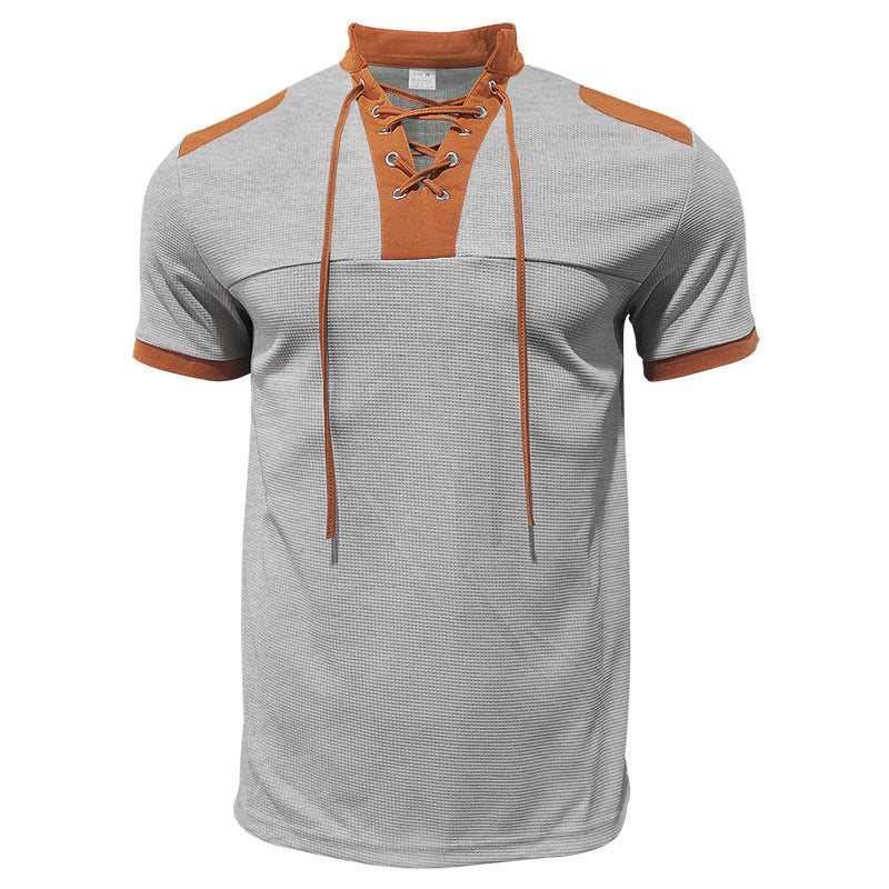 Herren sportliches Kurzarm-Shirt mit modischem Latz Drune