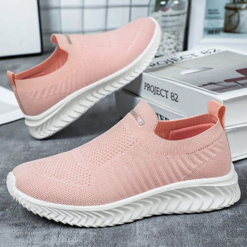 Damen Luftige Slip-On Sneakers mit flexiblem Strickoberteil Drune
