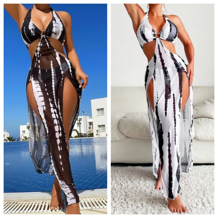 Damen Maxi-Strandkleid mit Cut-Out-Details und asymmetrischem Schnitt Drune