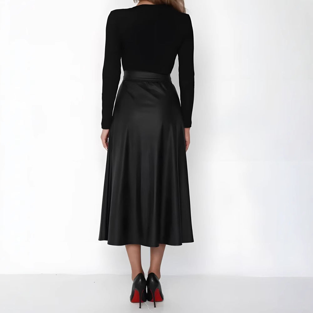 Drune | Lederkleid mit Einsätzen
