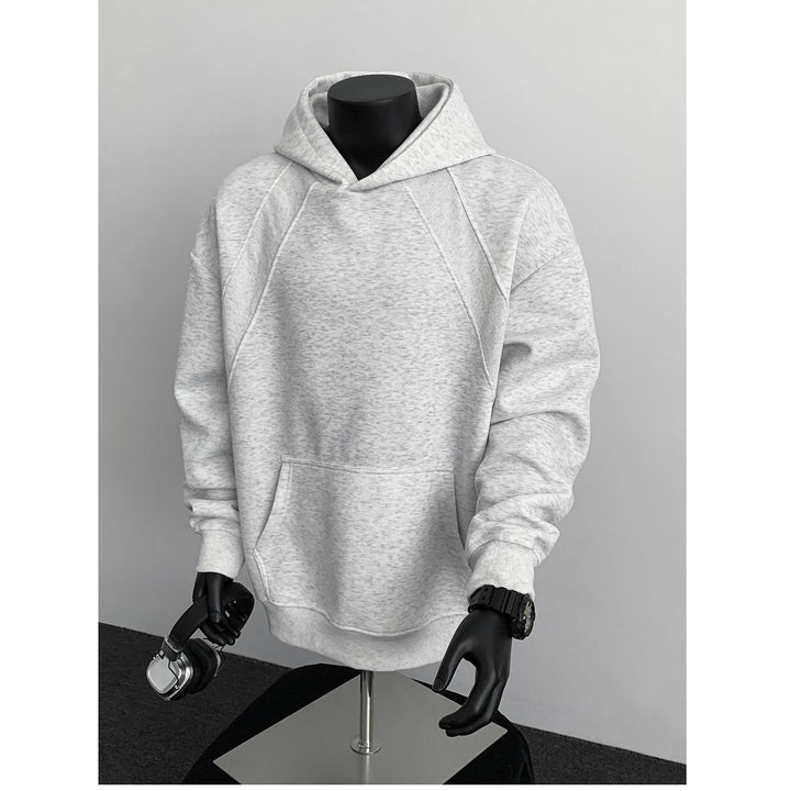 Herren Oversize-Kapuzenpullover mit diagonalem Einsatz und Kängurutasche Drune