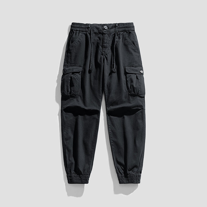 Herren Urbane Utility-Cargo-Jogger mit elastischem Komfortbund, Tunnelzug und Klapp‑Mehrfachtaschen Drune