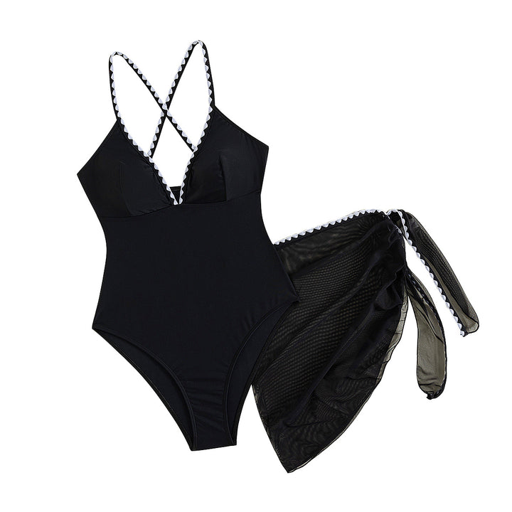 Damen Einteiliger Badeanzug mit trendigem Cut-Out und raffiniertem Überwurf Drune