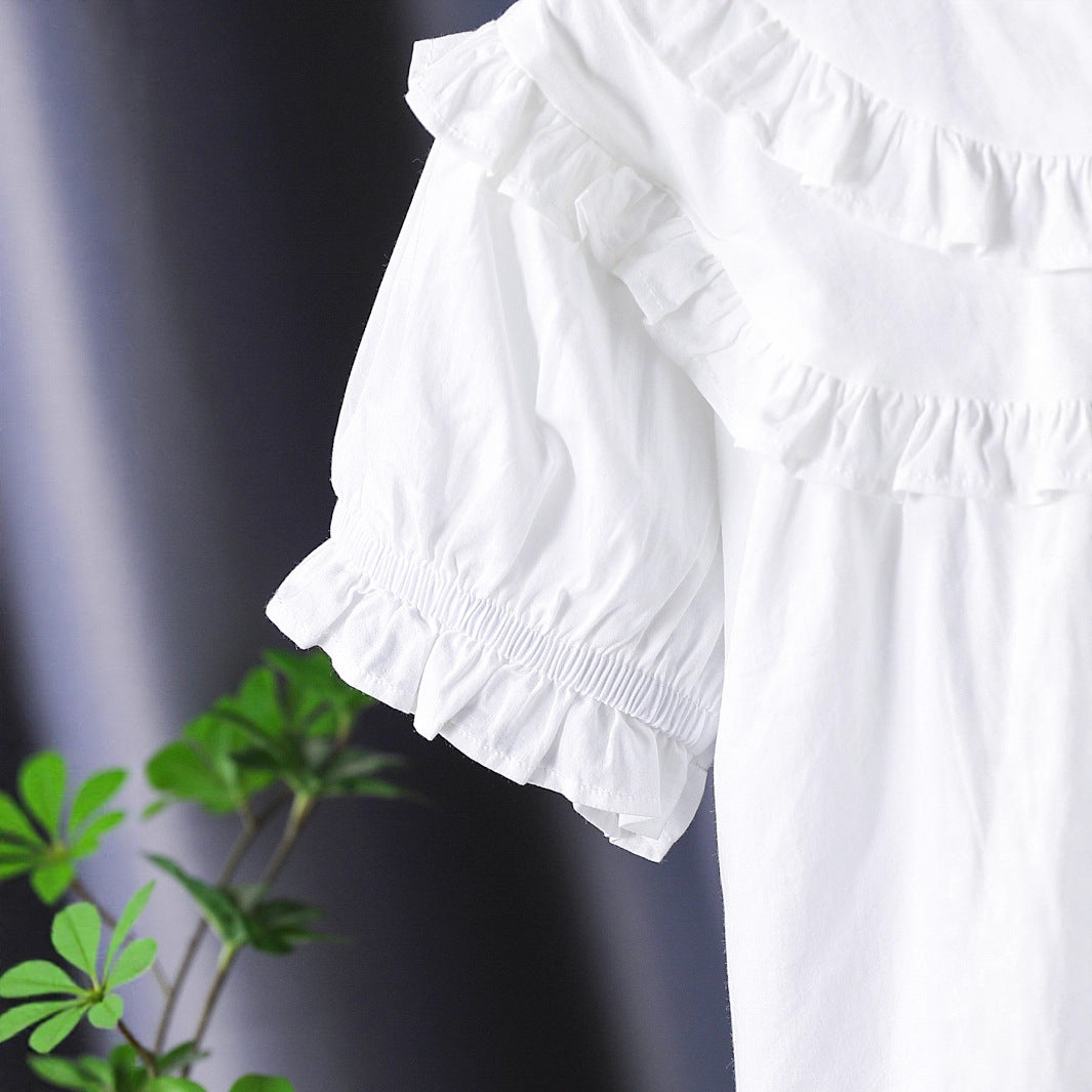 Mädchen Rüschenbluse mit eleganter Knopfleiste Drune