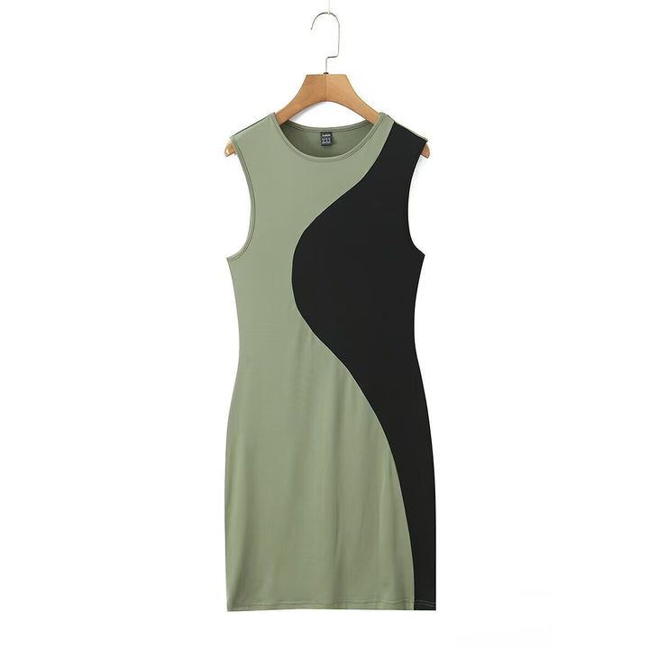 Damen ärmelloses Kleid mit innovativem asymmetrischem Design Drune