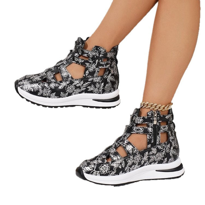 Damen Designer-Sneaker mit floralem Muster Drune