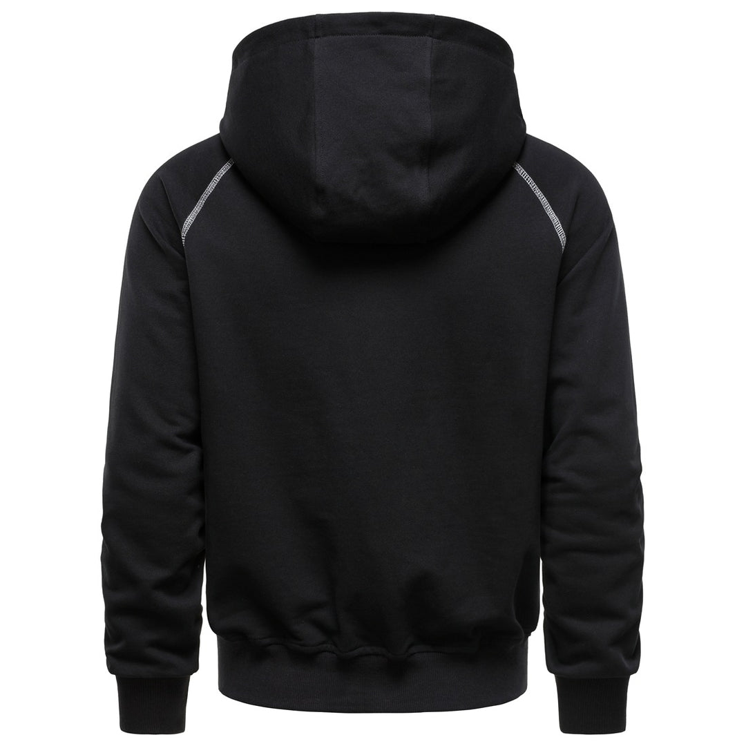 Herren Kapuzen-Zipjacke im sportlichen Raglanstil mit Kontrastnähten und gerippten Bündchen Drune