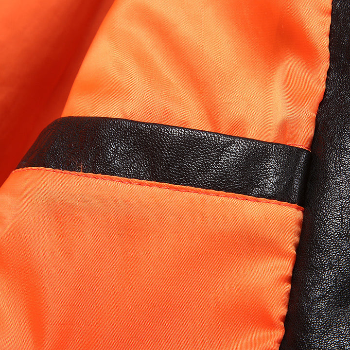 Herren Modische Bikerjacke mit gestickten Applikationen Drune