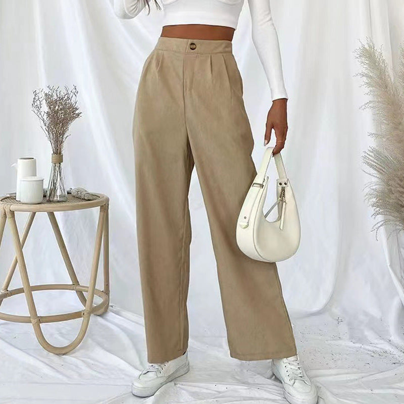 Damen Weite Hochbundhose mit Falten Drune