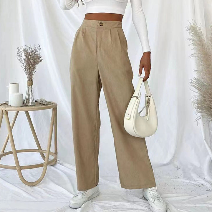 Damen Weite Hochbundhose mit Falten Drune